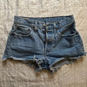 Levi's Light Blue Distressed Cutoff Denim Shorts